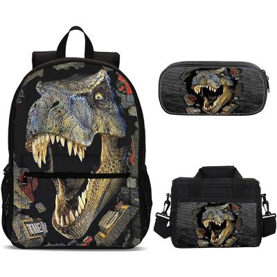 China 3 in 1 Dinosaur with Pencil Box Trendy for Kids Boys Fans Gifts Schoolbag Backpack for sale
