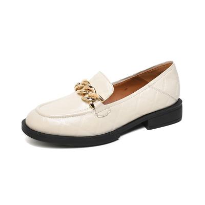 China Single Shoes British Style Small Leather Shoes Women'S New Thick Bottomed Muffin High Flat Bottomed Trendy for sale