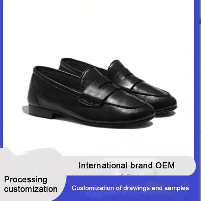 China British Casual Leather Wholesale Business Formal Shoes Confort Soft Black Slip On Loafers à venda