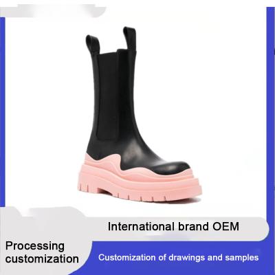 China Novas tendências OEM ODM Logotipo personalizado Botas Chelsea Moda Luxo Sapatos Impermeáveis Femininos à venda
