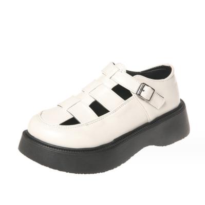 中国 Roman Style Kids School Shoes Pigskin Inner Rubber Sole Campus Sandals With Buckle 販売のため