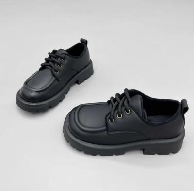 China Girls Two Layer Cowhide Genuine Leather School Shoes Warm Thick Sole Leather Shoes for sale