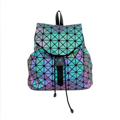 Китай Женский рюкзак Цветная бриллиантовая решетка Ночной светящийся рюкзак с изменяющимся цветом продается
