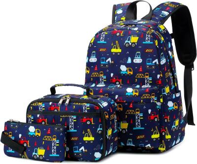 中国 Boy School Backpack Preschool Children Backpack With Lunch Box Pencil Case Three Piece Set 販売のため