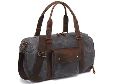China Large Polyester Lining Carry On Weekender Bag Waxed Canvas Duffel Tote Bag for sale
