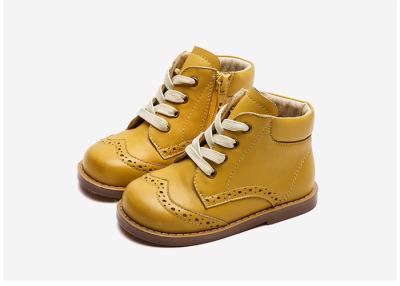 China Pigskin Lining Round Head Kids Work Boots Real Leather First Layer for sale