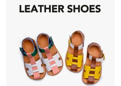Chine Sandales d'enfant en bas âge de cuir véritable de Velcro à vendre