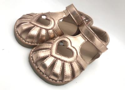 China Soft Kids Shoes Gold Summer Sandals With Close Toe For Baby Girls for sale