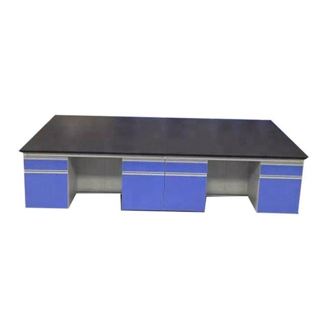 Acid Resistance Chemistry Physical PP Metal Wooden Sink Central Side Lab Bench for Hospital School with Reagent Shelves