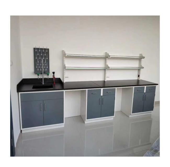 Chemistry Physics Biology Laboratory Chemical Resistance Steel Wooden Wall Bench Side Bench for School Hospital