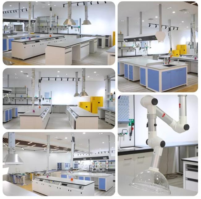 Biology Chemistry Physics Laboratory Chemical Resistance Stainless Steel Laboratory Sink Work Bench with Reagent Rack for School Hospital
