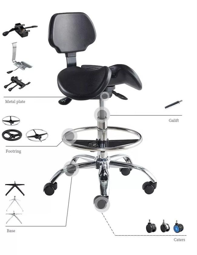 Cleanroom Conductive Leather Adjustable PU Swivel Anti-Static Clinic Dental Hospital Laboratory Stool