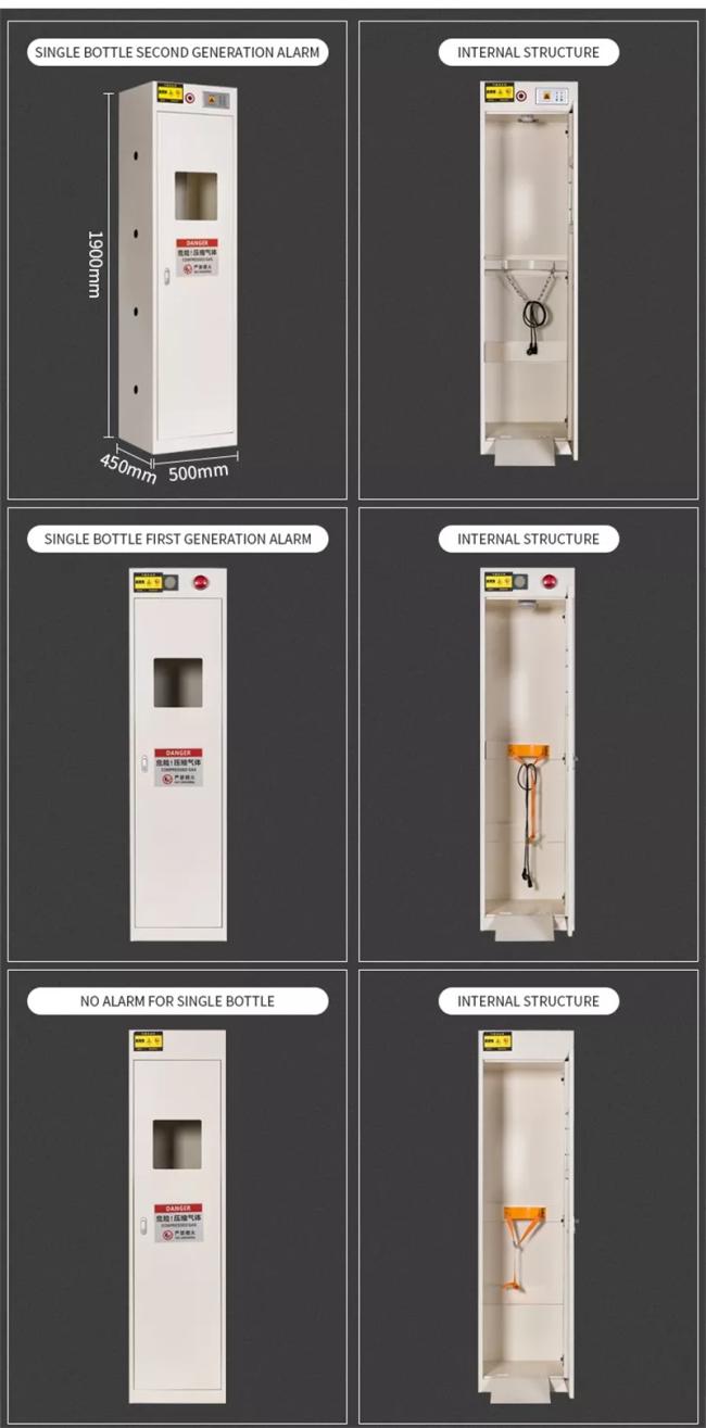 2 Cylinders Fireproof Explosion Proof Steel Safety Gas Cylinder Cabinet with Exhaust Vent