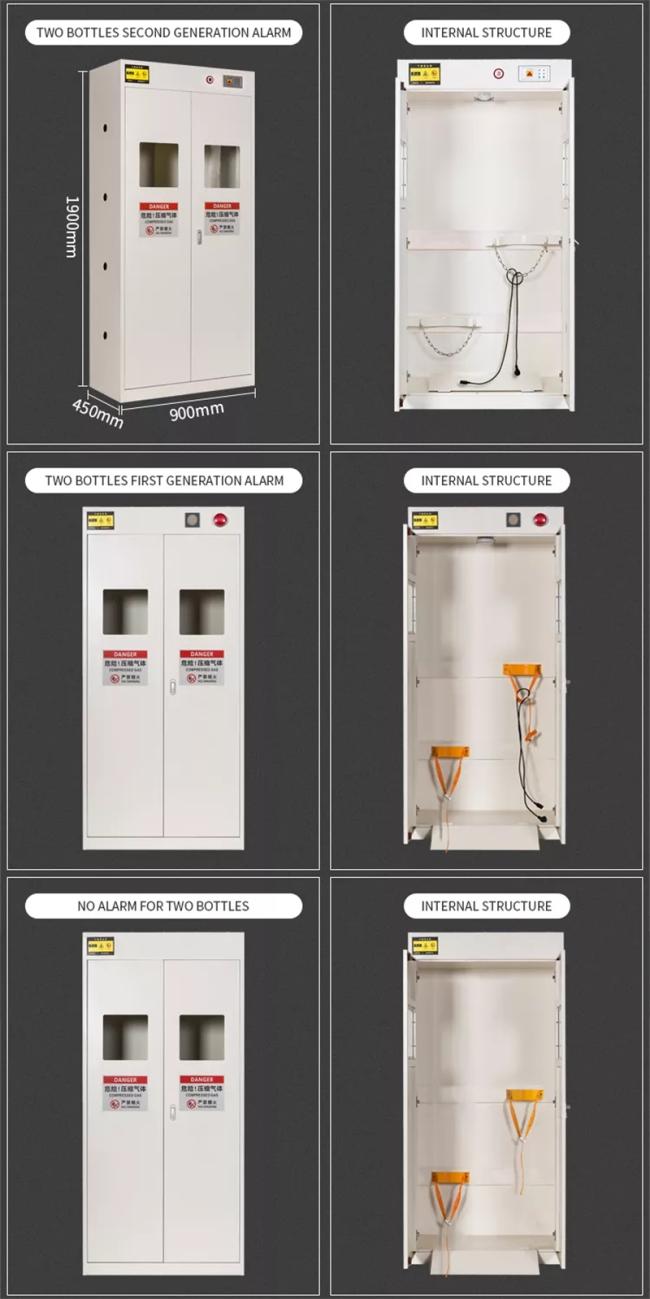 2 Cylinders Fireproof Explosion Proof Steel Safety Gas Cylinder Cabinet with Exhaust Vent