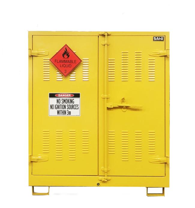 Fire Resistant Stainless Steel Double Door Combustible Flammable Vertical Oil Drum Storage Cabinet for Laboratory Biology Chemistry