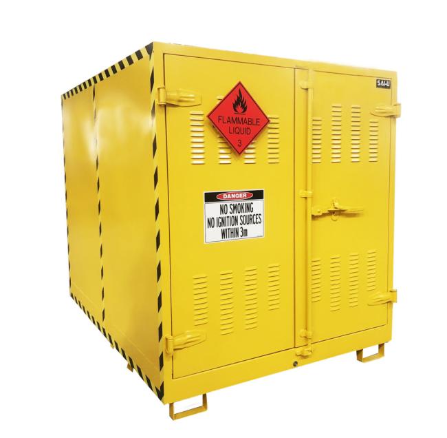 Fire Resistant Stainless Steel Double Door Combustible Flammable Vertical Oil Drum Storage Cabinet for Laboratory Biology Chemistry