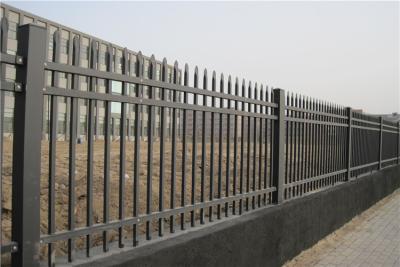 China 50X50mm Picket Top Tubular Steel Fence Black Or Customize for sale