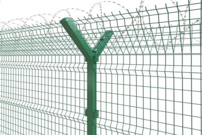 China High Quality Galvanized And Powder Coated Welded Wire Mesh Fence Security Fence Design With Barbed Wire for sale