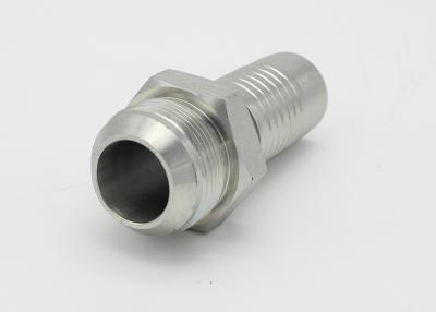 China Carton Steel Npt Pipe Fittings , JIC Male 74 Degree Cone Seal In Silver Color ( 16711 ) for sale