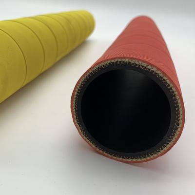 China Red / Yellow Wrapped Surface Rubber Air Hose With 4 Layers Of Textile Braided 300psi for sale
