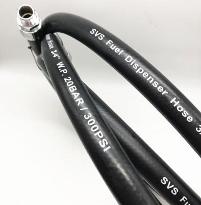 China Black Smooth Finish Fuel Dispensing Hose 4 Meters Long BSP NPT Head for sale