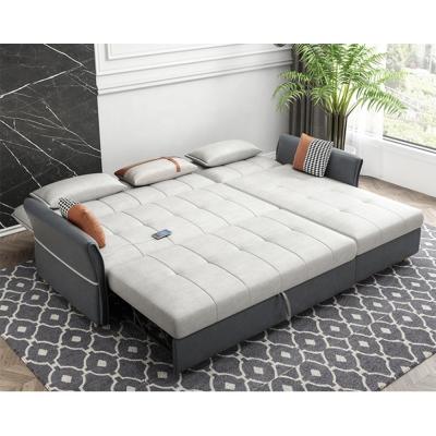 China Cara new design technology cloth fabric oil proof living room sofa with USB charging storage function sofa bed en venta