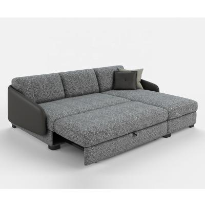 中国 Modern furniture luxury grey linen fabric living room sofa with adjustable headrest combination sofa cover sofa bed 販売のため