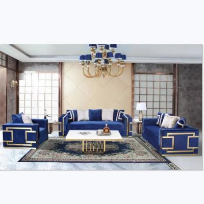 China Factory direct sales of the latest design luxury sofa set 1+2+3Velvet purple fabric living room sofa for Hotel apartment en venta