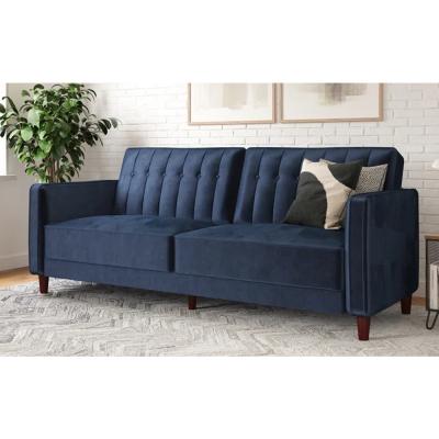 中国 Express Services Minimalist loveseat 2seater Reversible hand-assembled blue couches recliner sofa bed set 販売のため