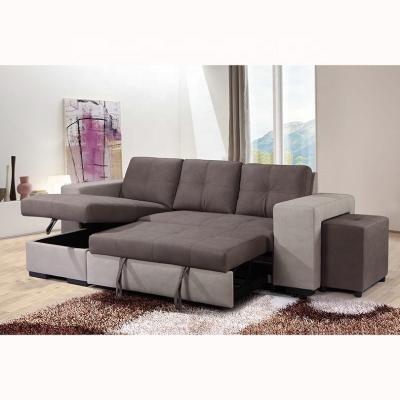China NEW sectional contrast color stitch couch left hand facing living room spaces modern L shaped typed grey fabric sofa for sale