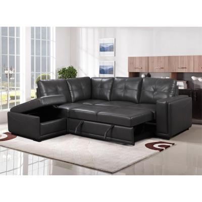 China Wholesales living room sofa Air leather fabric L shape functional sofa furniture modern design cheap price sofa bed à venda