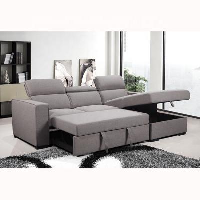 China Sofa Bed Room Sofa Hot Sale Living Room L Shape Corner Pull Out Fabric Modern European Style Fabric+solid Wood 2 Seater+ en venta
