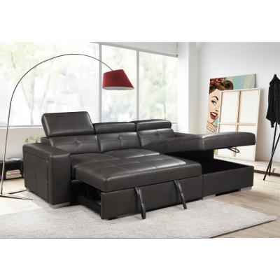 China High quality L shape PU leather sofa bed 2 seats Europe designs modern sofas for living room furniture à venda