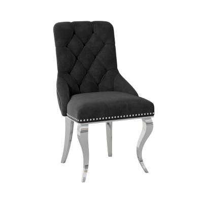 中国 OEM/ODM Furniture Factory Luxury dining chair Velvet fabric solid wood feet Polish Painted Customized chair dining roo 販売のため