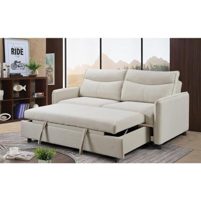 China Nordic Top grade Indoor-Decoration new easy to clean linen fabric 3seater with fold out king size Upholstered sofa à venda