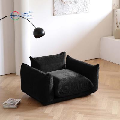 China Hot Selling Simple Design Home Living Room Furniture Upholstered Velvet Modern Single Sofa Chair for sale