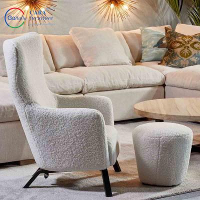 China ODM Customize Home Furniture Berber Fleece Fabric Footstool And Soft Sofa Armchairs For Living Room à venda