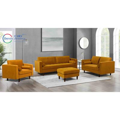 中国 Dongguan Haoen Sofa Furniture Living Room Ginger 4Pcs Customized Fabric Modern Furniture Sofa Sets 販売のため