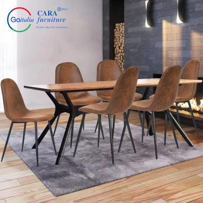 China 70004 High Quality Hotel Restaurant Metal Leg High Quality Pu Leather Chairs For Dining Room for sale