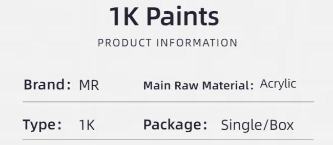 China Automotive Paints MR Brand 1K Transparent Red Car Paint Colors 2