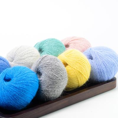 China Soft Fluffy Fuzzy Brushed Yarn 15%  Angora Wool Yarn Knitted 106 Colors for sale
