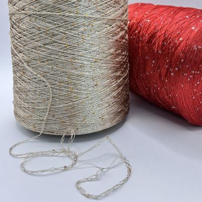 China 3MM 6MM Sequin Yarn  100% Paillette Mercerized Cotton Sequin Knitting Yarn 192 Colors for sale