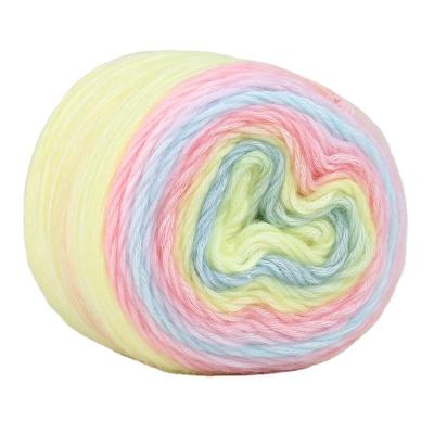 China Soft Merino Wool Nylon	Hand Arm Knit Yarn Acrylic Blended Cotton Cakes Yarn for sale
