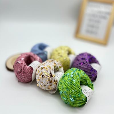China 3mm 6mm Sequin Yarn For Hand Knitting for sale
