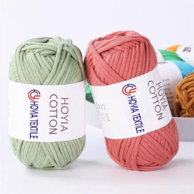 China 70% Cotton 30% Nylon Core Tape Yarn For Crafting And Crochet Beginners en venta