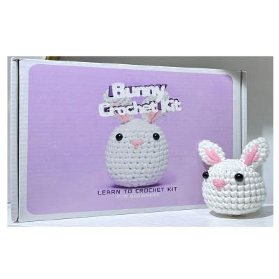 China Crafts Knitting Tool Kit Fun Milk Cotton Wool Cute Rabbit Crochet Kit for sale