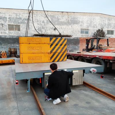 China Carga pesada 40 toneladas del haz de acero del carril de carretilla conducida batería de la transferencia con teledirigido en venta