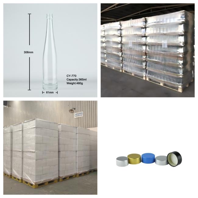 CY-770 Model Glass Bottle Manufacturer: Capacity 365ml, Height 306mm, Base Diameter 61mm. Bulk wholesale orders are welcome.