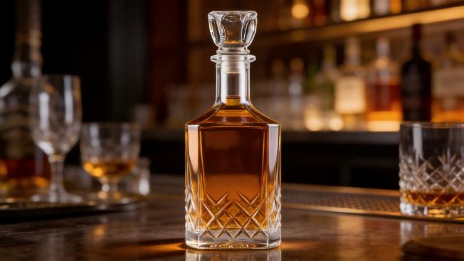 500ml Flint Engraved Glass Liquor Bottle showcasing premium design and clarity