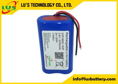 China 1S2P Li Ion Rechargeable Battery Pack ICR18650 INR18650 Li-Ion Battery 3.7v 3.6V 6700mah Lithium Battery Pack for sale